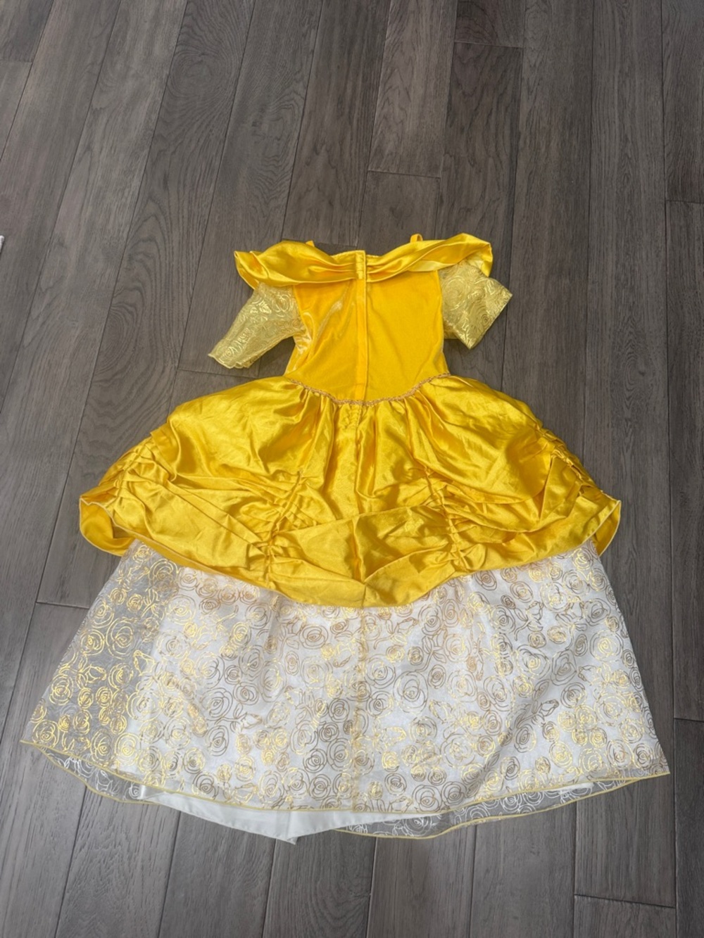 Yellow goldish Disney Princess belle Ball Gown Kids Costume pretend play - Picture 5 of 6